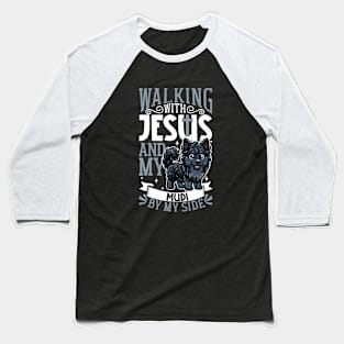 Jesus and dog - Mudi Baseball T-Shirt